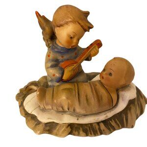 Vtg Hummel 1951Heavenly Lullaby Cradle song Baby Jesus Angel Figurine Repaired